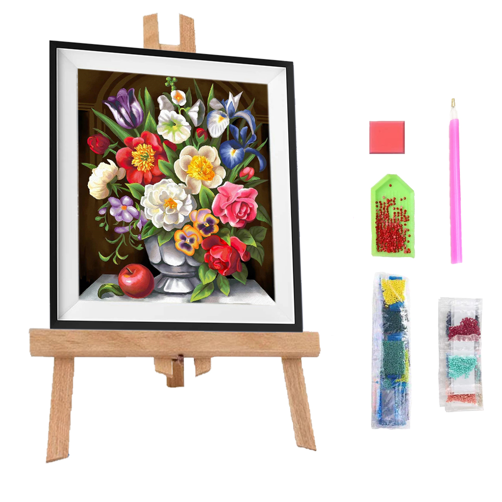 40x50cm Handwork 5D Full Round Drill Colorful Four Cats Diy Crystal Diamond Painting Custom