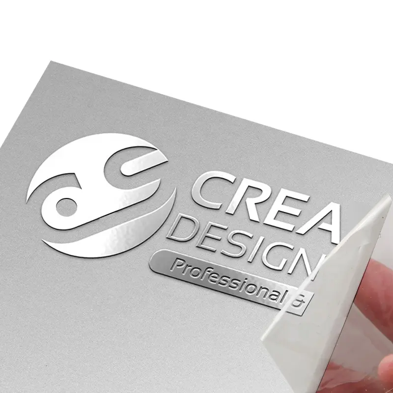 Custom waterproof clear gold foil heat transfer electroforming metal 3D sticker label logo uv decal vinyl transfer sticker sheet
