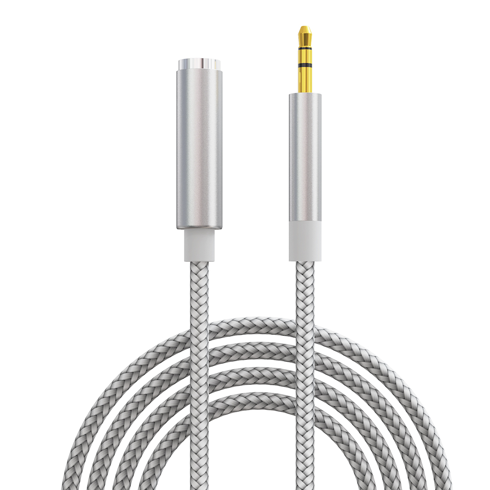 3ft 5ft 10ft Customized Nylon braid 3.5mm Car Audio Aux Cable for Headphone Mobile Phone