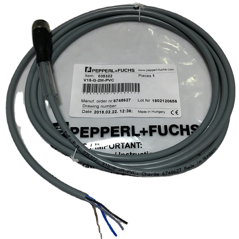 P+F Original Female cordset single-ended M12 straight A coded 5-pin PVC cable grey 2m cable V15-G-2M-PVC 035322