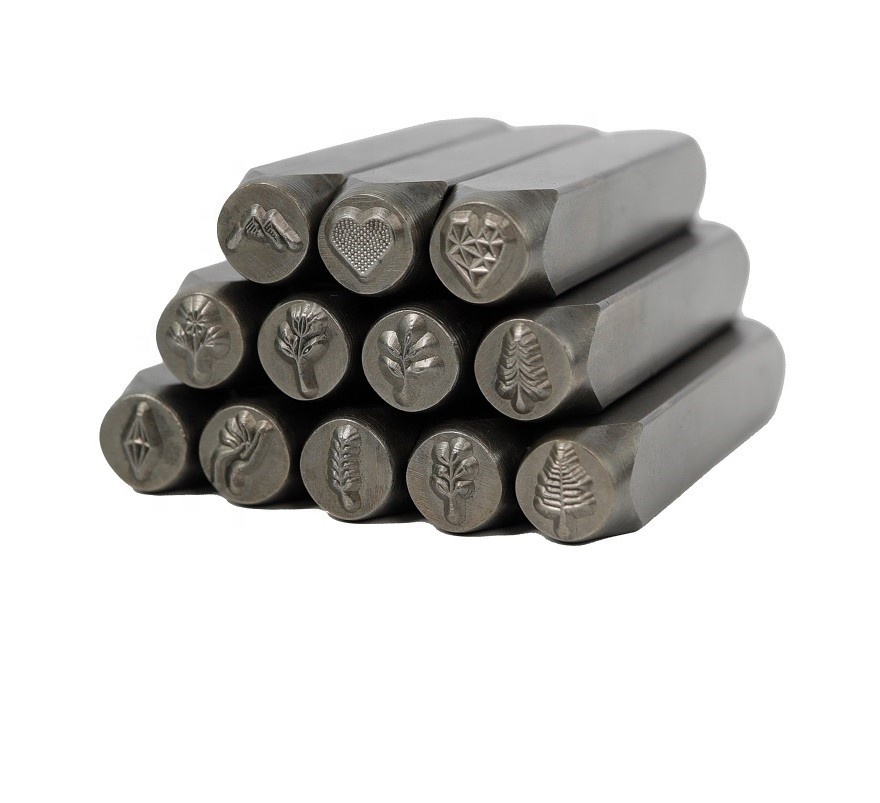 Metal design 6mm 1/4" 12 Pieces stamping jewelry Punch tool Set, hand tools for the jewelry