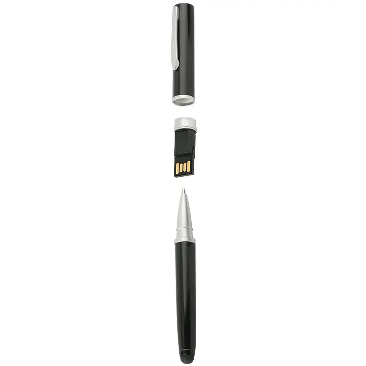 2021 Eacajess New Product Custom Logo Stylus Ball Pen Usb Flash Drive Metal Ballpoint Pen