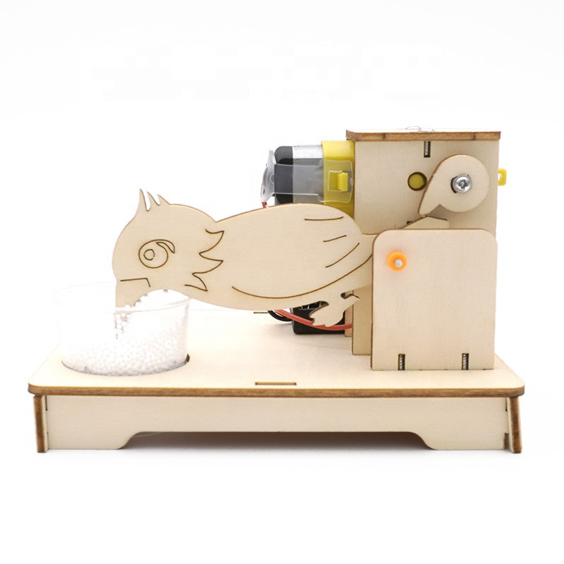 Дети собирают 3D DIY Деревянные наборы для рукоделия с животными научное образование деревянная игрушка цыплята клюют рис