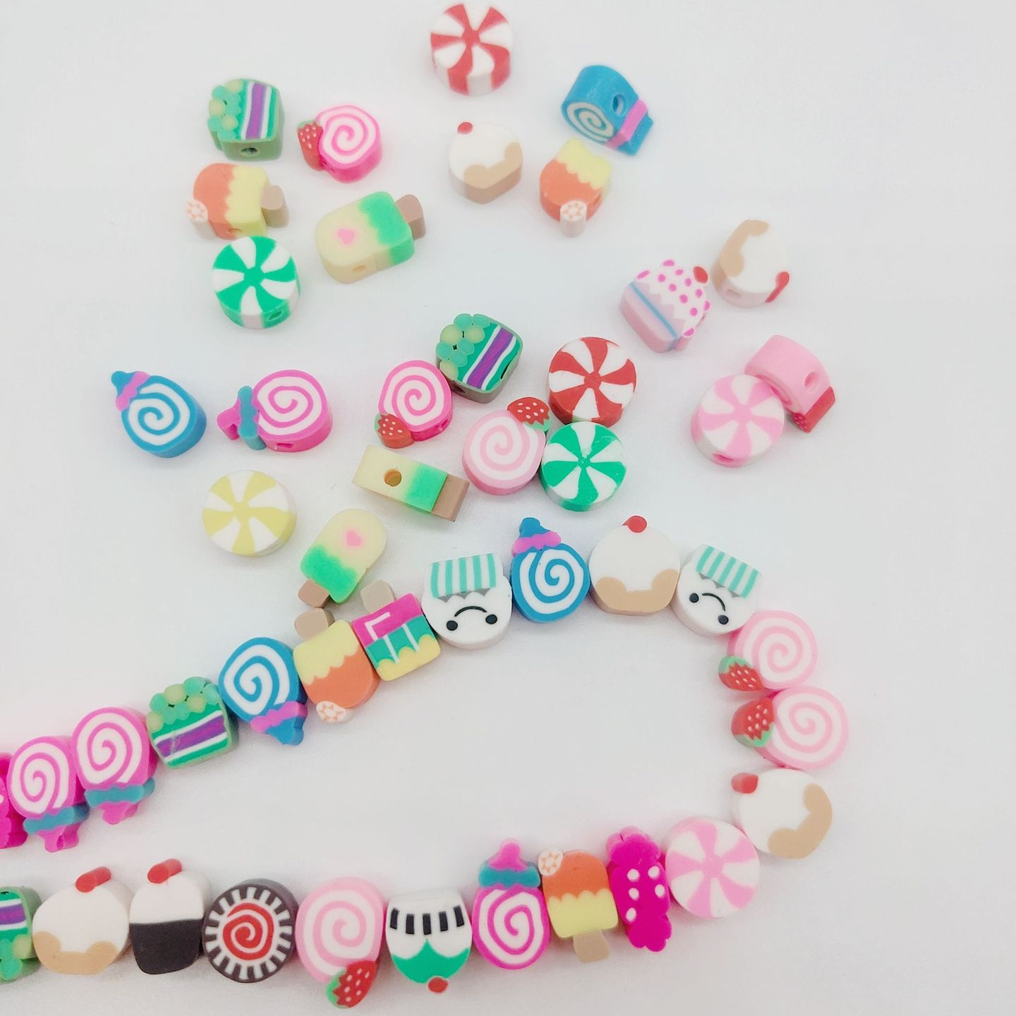 Ice cream handmade DIY children toy beads polymer clay beads DIY making tools diy loose clay beads for jewelry making