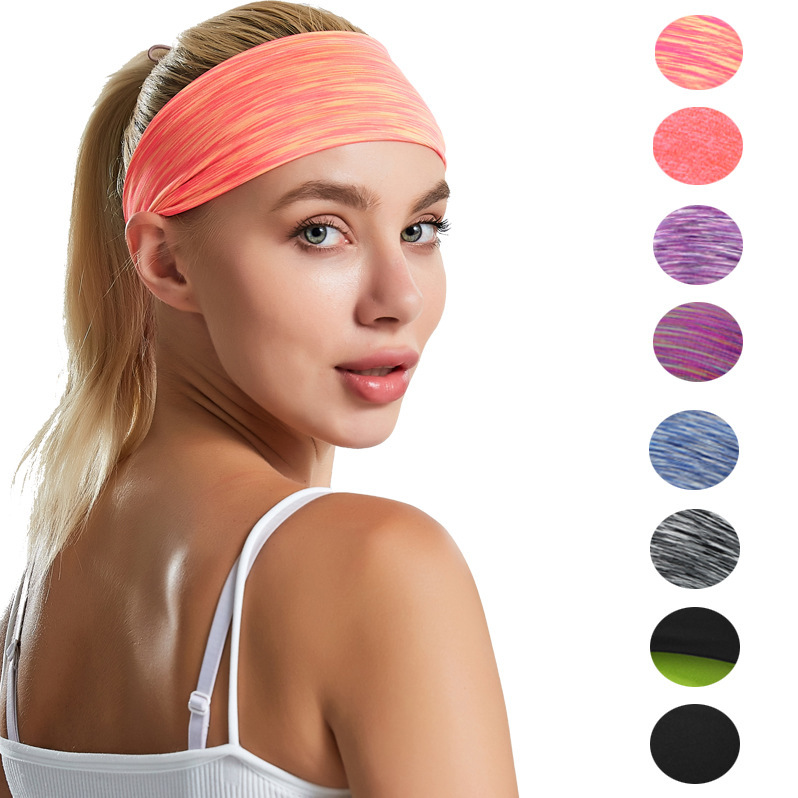 High Elasticity Breathable Absorb Sweat Yoga Sports Headband Non Slip Soft Polyester Sports Headband