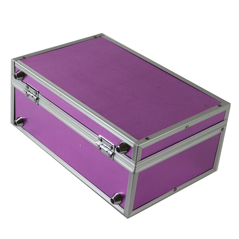 Multi function Coated Paper Panel Makeup Case Aluminum Cosmetic case with mirror