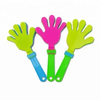 Custom Advertising Promotion Gift Colorful Big Palm Shaped Concert PP Plastic Cheering Clapper Noise Maker Toy Wholesale