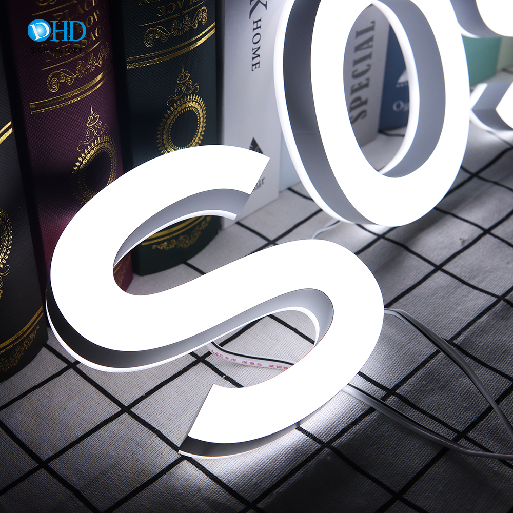3D светодиодный светящийся знак, воспроизведение слов, светодиодный полноразмерный акриловый канал, буква поет для ресторана, логотип, наружный знак
