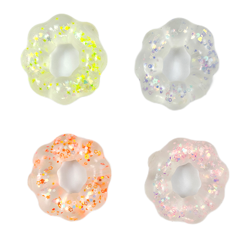 TPR hot doughnut stress ball maltose wreath bracelet Clear doughnut stress reliever pinch Fidget toy Gummy toy