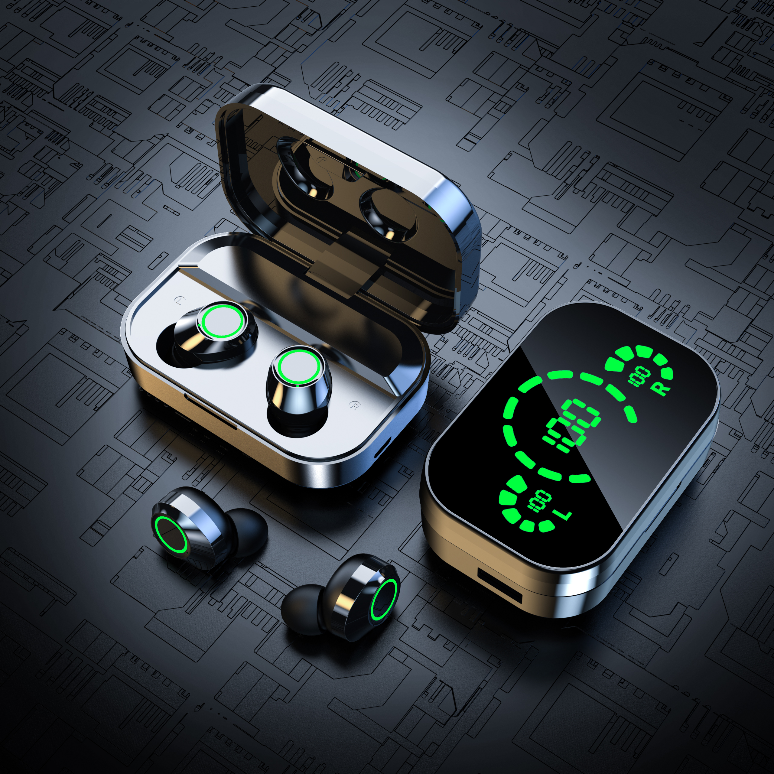 Игровые наушники YD03, bluetooth зеркальные беспроводные наушники-вкладыши, наушники-вкладыши, внешний аккумулятор, TWS гарнитура
