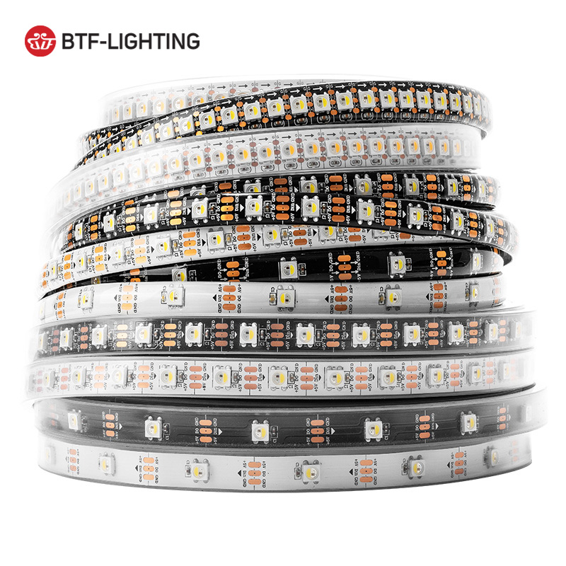 Светодиодная лента SK6812 RGBW, 5 В, 2700-6500K, белая/черная, IP30/65/67, 1 м/5 м, 30/60/144 светодиодов/м