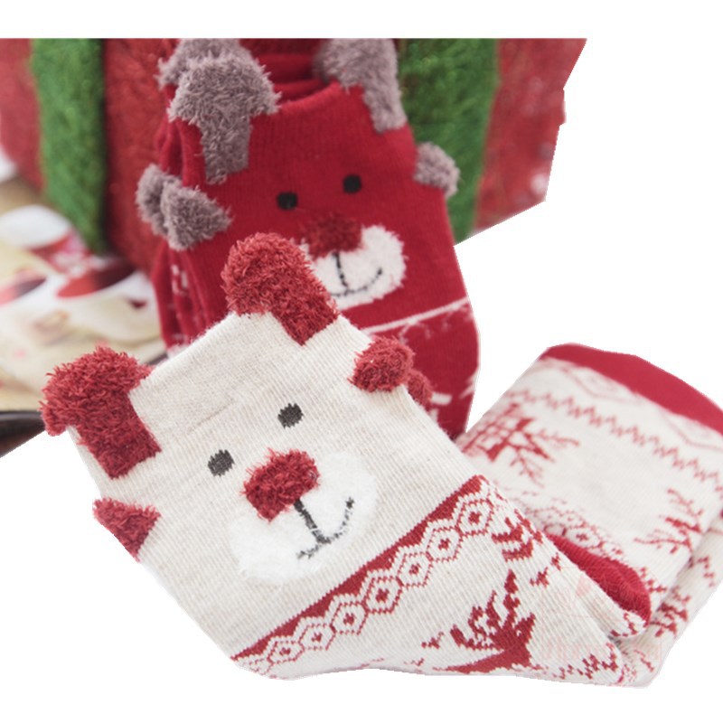 High Quality Christmas boy girls sock funny cotton tube winter santa claus cartoon christmas fuzzy socks