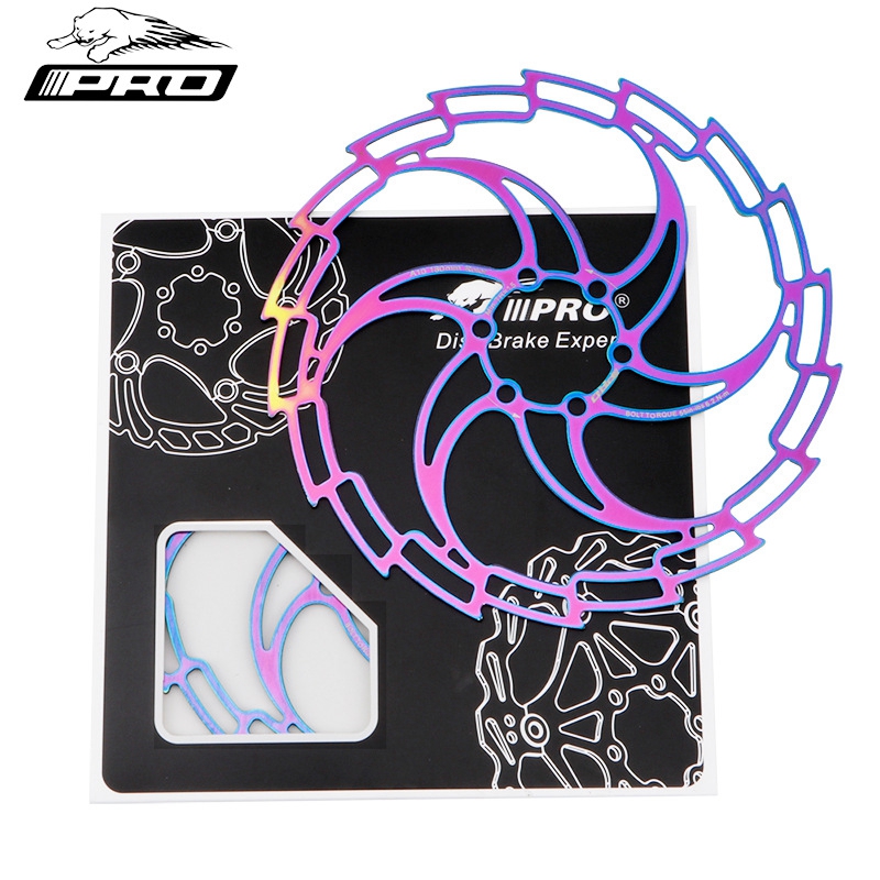 IIIPRO Ultra Light Disc Brake Rotor MTB Mountain Bike Disc Brake Disc Brake Pads Rainbow160/180/203mm Bike Parts