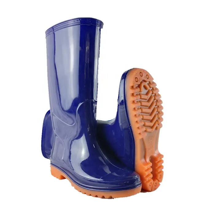 korea marketing blue pvc rain boots long boots work boots for men