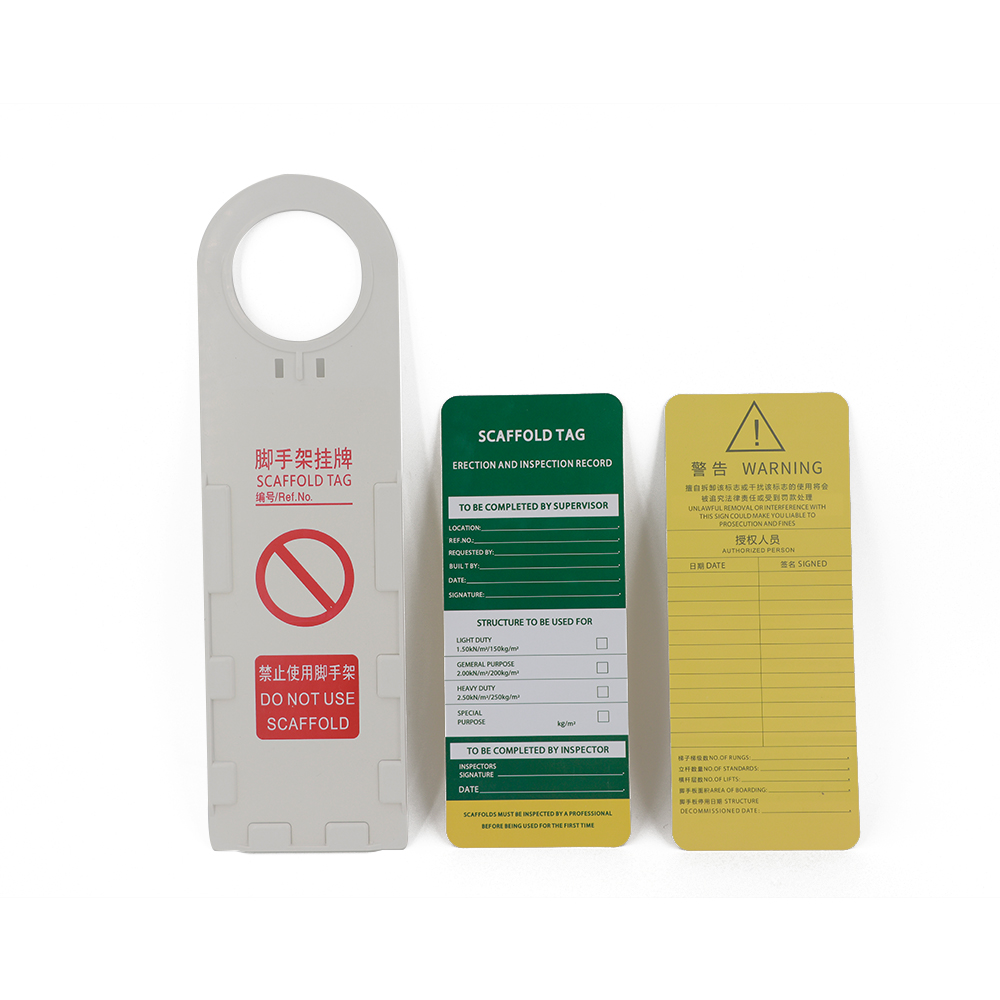 Customize accident prevention plastic ladder scaffolding parts safety tag
