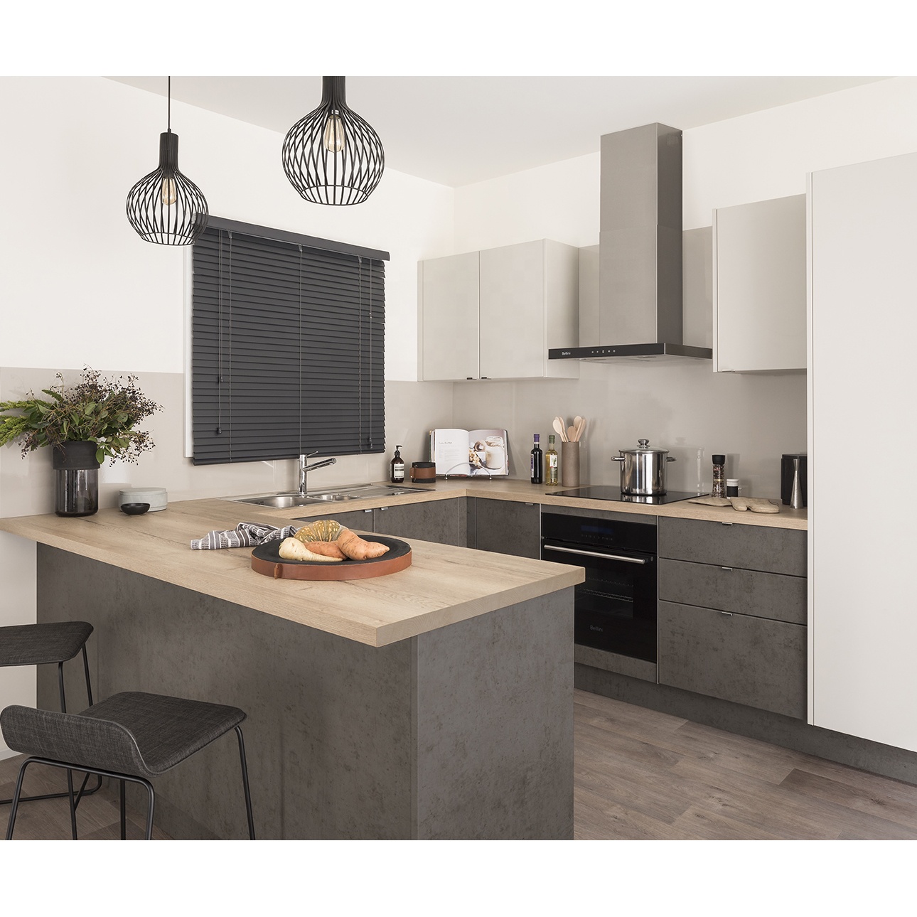 Современная Модульная Мебель PA Wooden 2 Tone High End, под заказ, УФ-шкаф для хранения, кухонный шкаф, дизайн