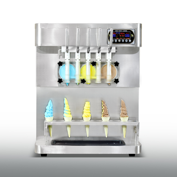 Desktop 5 Mixed flavours CE Rohs ETL soft serve ice cream machine/ice cream maker/ice cream machine