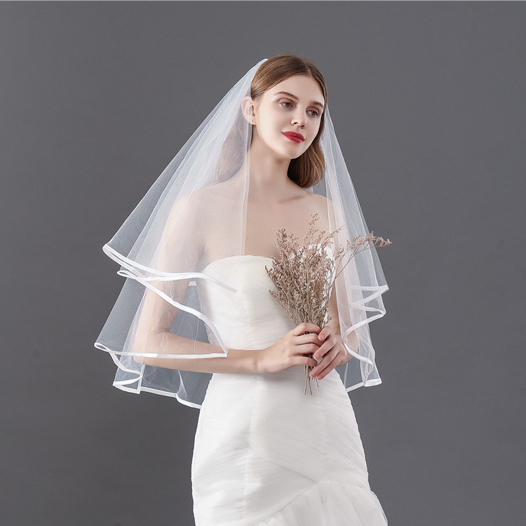Wholesale 6 designs handmade short Lace Trim with pearl Wedding Party Face cover Bridal Veil