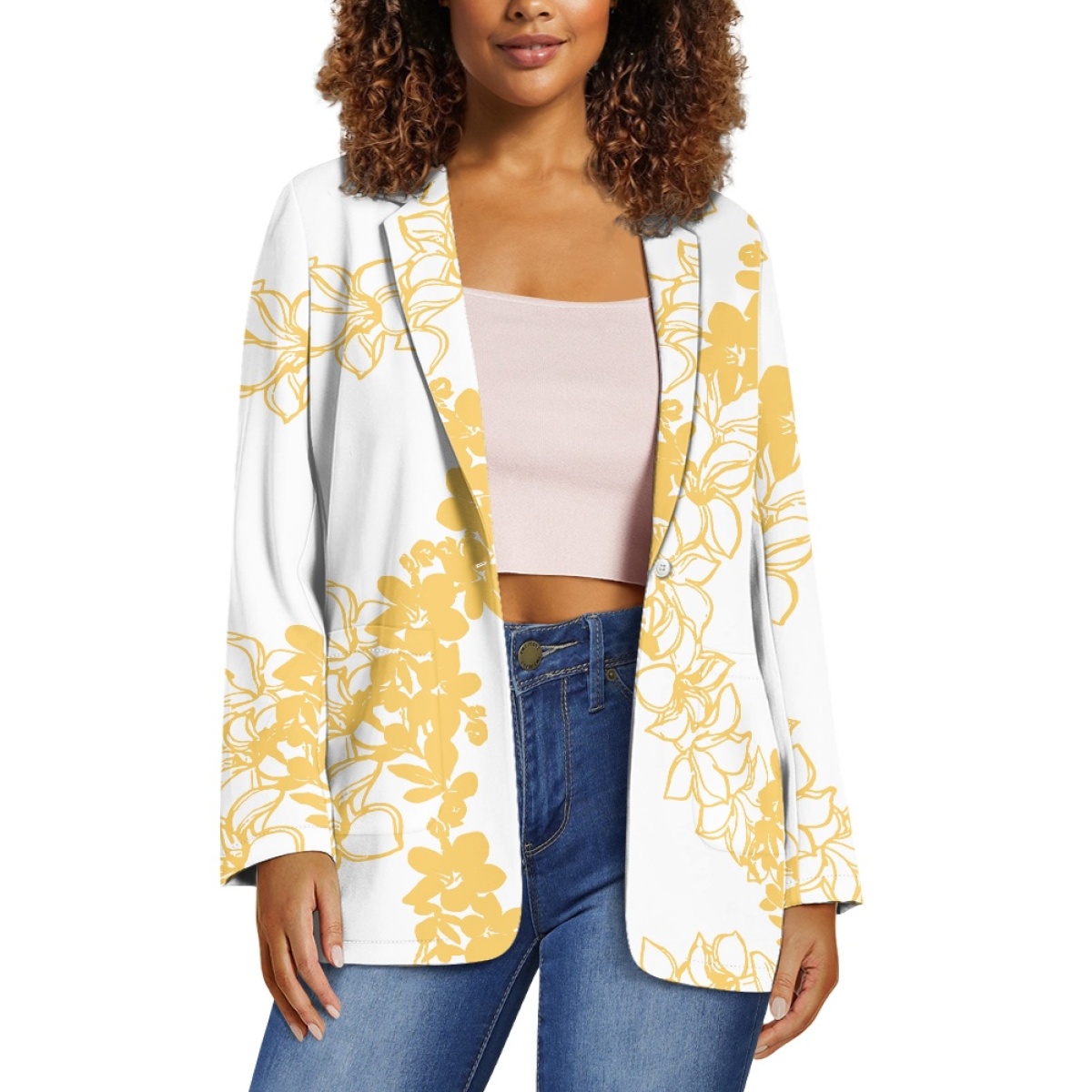 Dropshipping Clothing Women Print On Demand Lava Flower Pattern Women's Suits Elegant Fashion Women's Suits Blazers