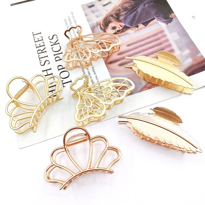 European butterfly feather Leaf hair clips elegant metal hair accessories girls hot selling hairpin for women