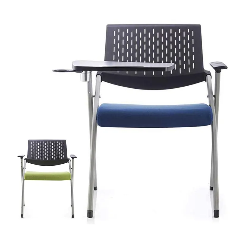 durable classroom chair for college students studying chair with writing pad conference training chair