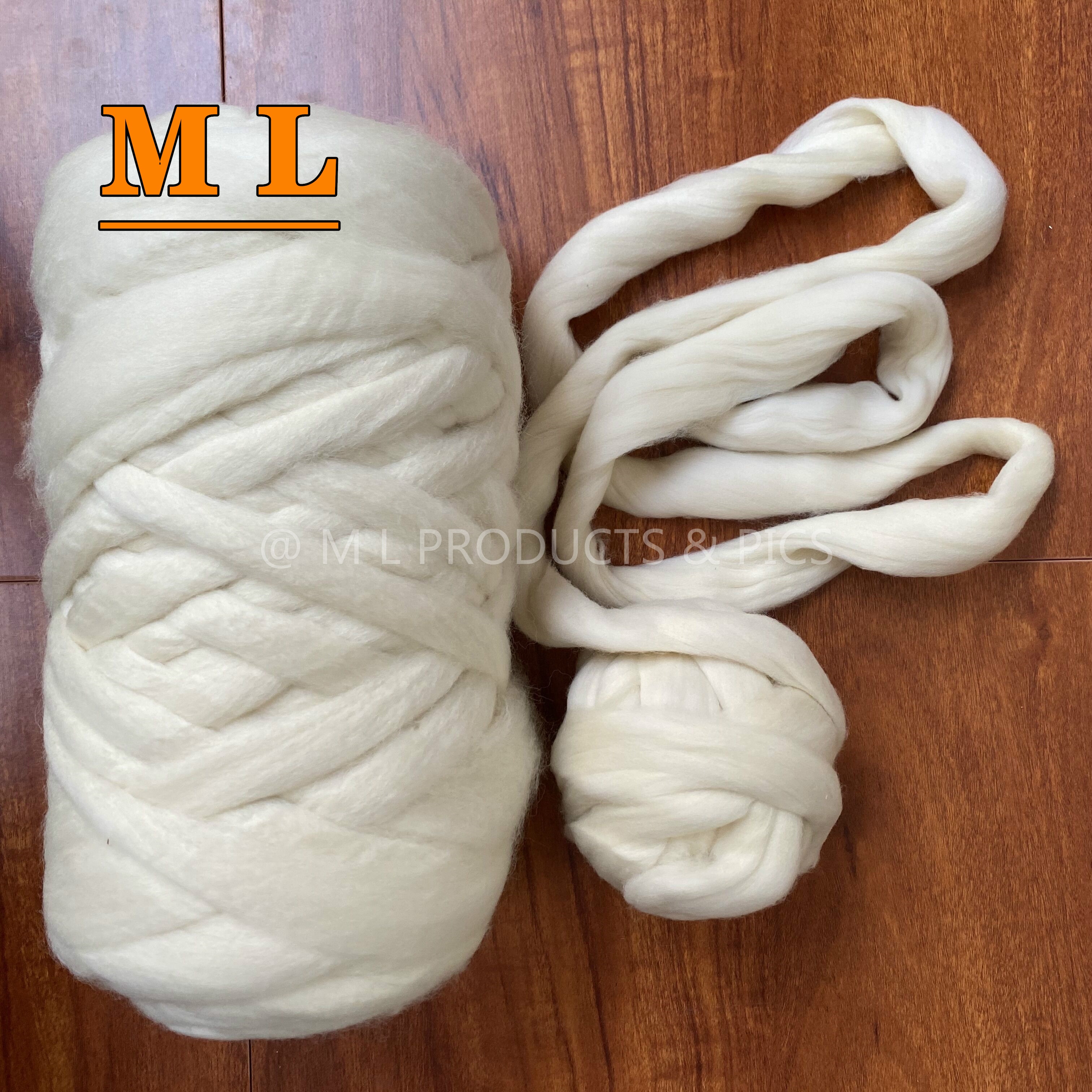 Giant chunky 100 % merino wool tops roving yarn carpet sheep wool