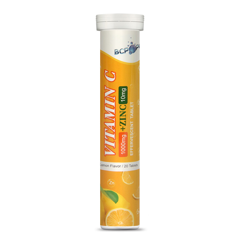 BCPOPO Brand Nutritional supplement vitamin c 1000mg zinc 10mg effervescent vc tablet