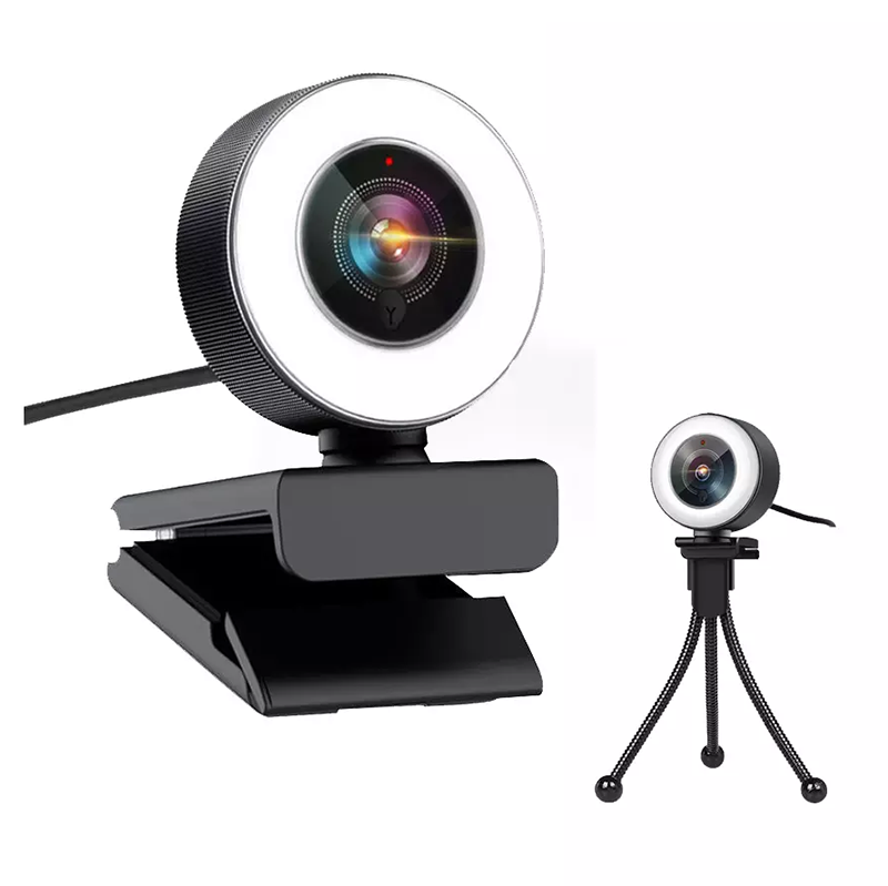 T100 светодиодное кольцо 1080P 2K веб-камера Full HD ноутбук ПК USB веб-камера с микрофоном светодиодная подсветка