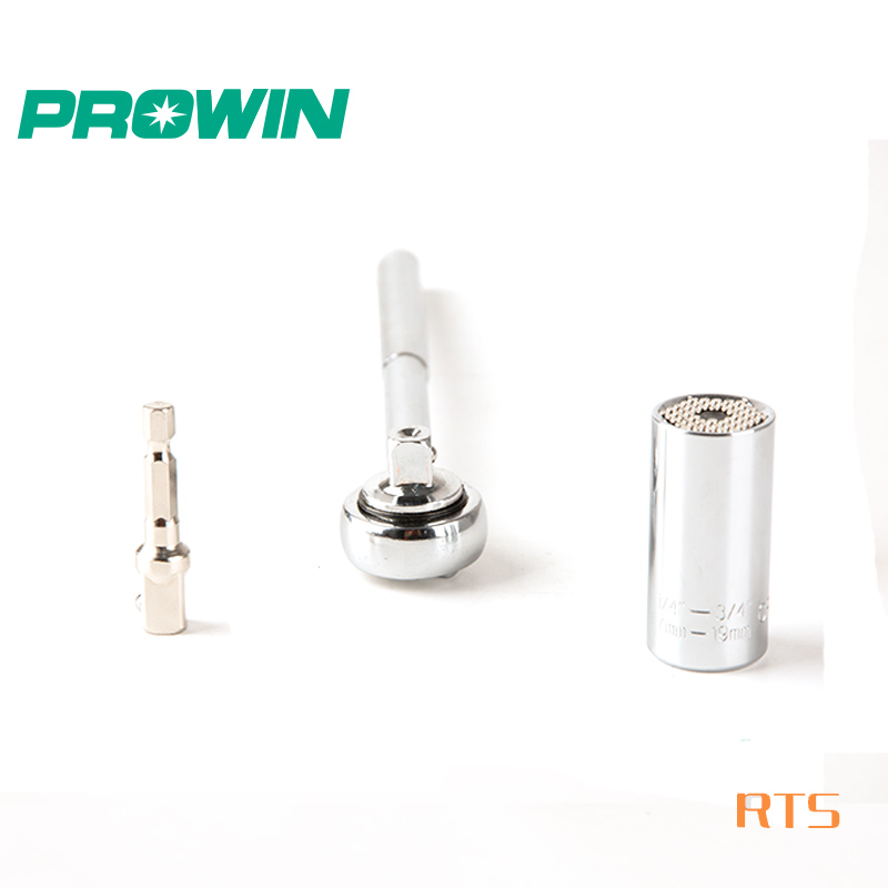 Prowin Amazon Ebay поставщик SKU 10249 7-19 мм адаптер для электрической дрели рукоятка Инструмент Многофункциональная храповая универсальная розетка