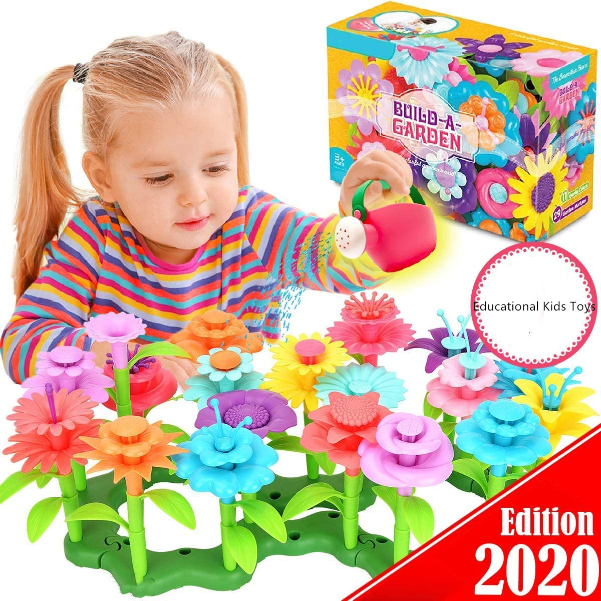Серия Dream Garden, блоки для девочек с цветочным соединением, Обучающие блоки для сборки, креативные кубики DIY, игрушки для детей
