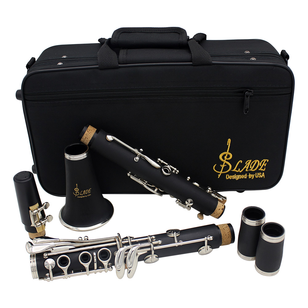 SLADE Hot selling woodwind multicolor 17 key woodwind instrument B flat nickel plated clarinet with reed