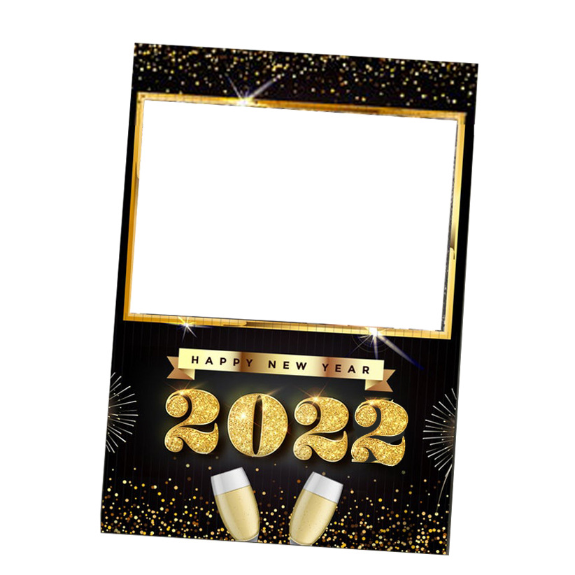 2022 Happy New Year Idea Funny New Year Selfie Booth Photo Booth Props Frame for Happy New Year Party Decoration