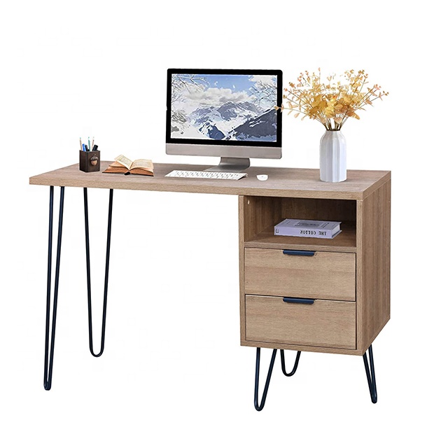 Retro Industrial Home Work Office Furniture Wooden Study Table Computer Desk With Storage drawers