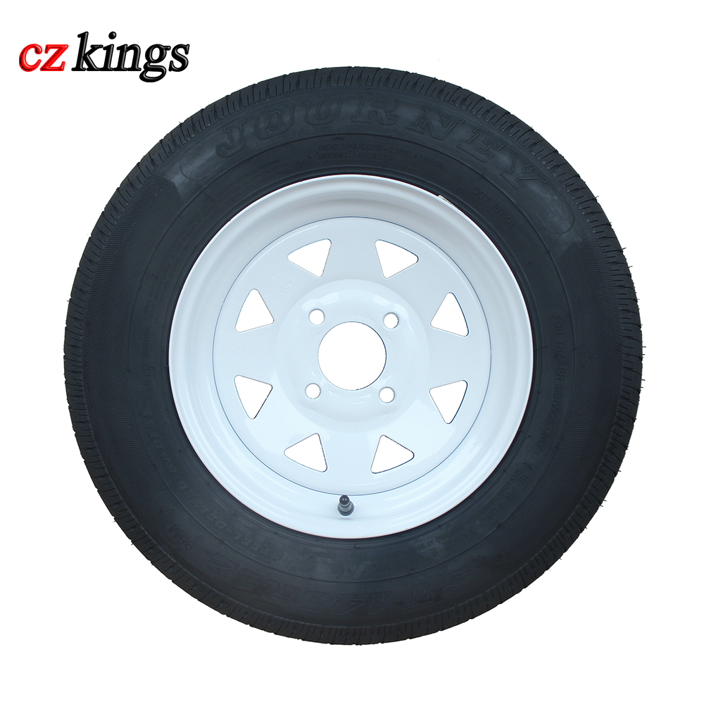 factory supplier ST145R12 trailer tire with white coated steel wheel
