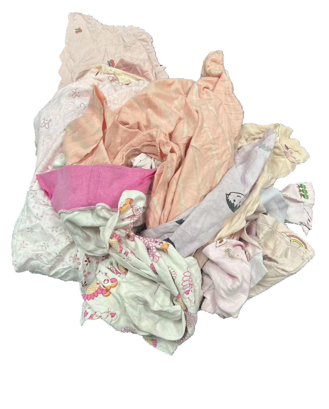 Free samples workshop use 100 cotton 5KG bales of light color tshirt rags recycled color knit rags
