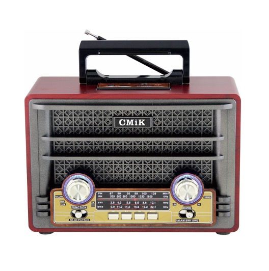 cmik Multi-Functional radyo High sensitivity and Deep Sound am fm rechargable wooden home portable radio