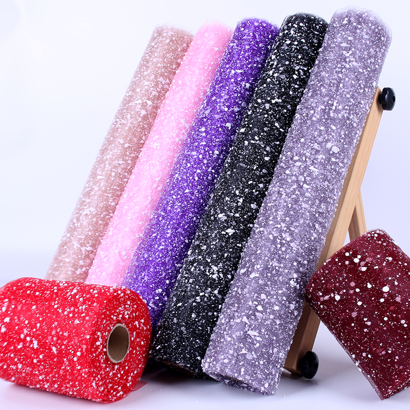 Snow Dots Gauze Flower Wrapping Mesh Florist Bouquet Gift Flower Wrapping Deco Mesh Roll
