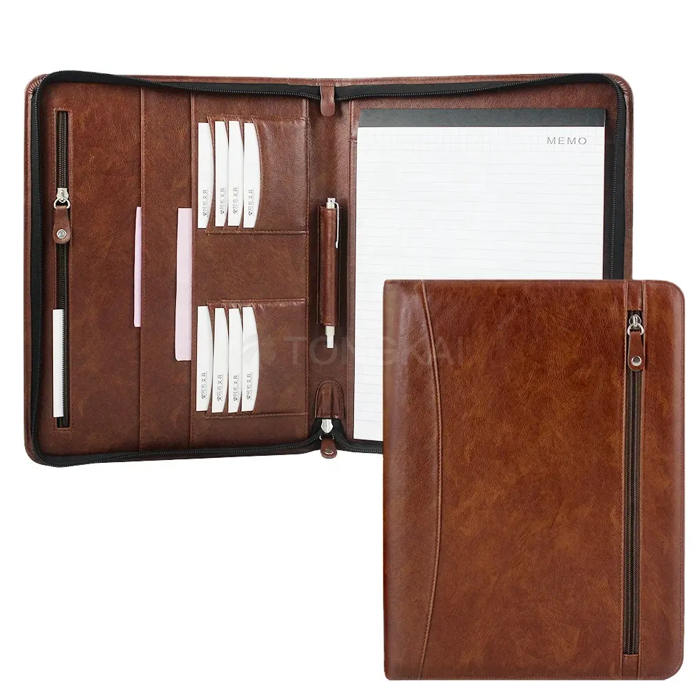 Filing Products A4 size PU Leather Portfolio Folder with legal writing pad
