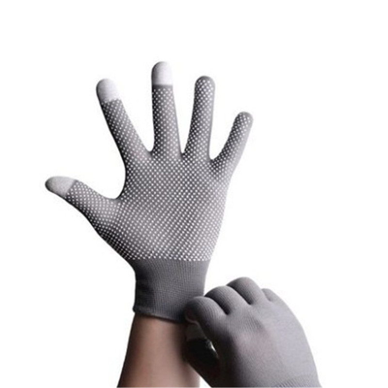 Custom Hand Protection Nylon 13 Needle Touch Screen Garden Gloves Outdoor Work Safety Cheap Thin Dot Anti-slip Breathable Mittens