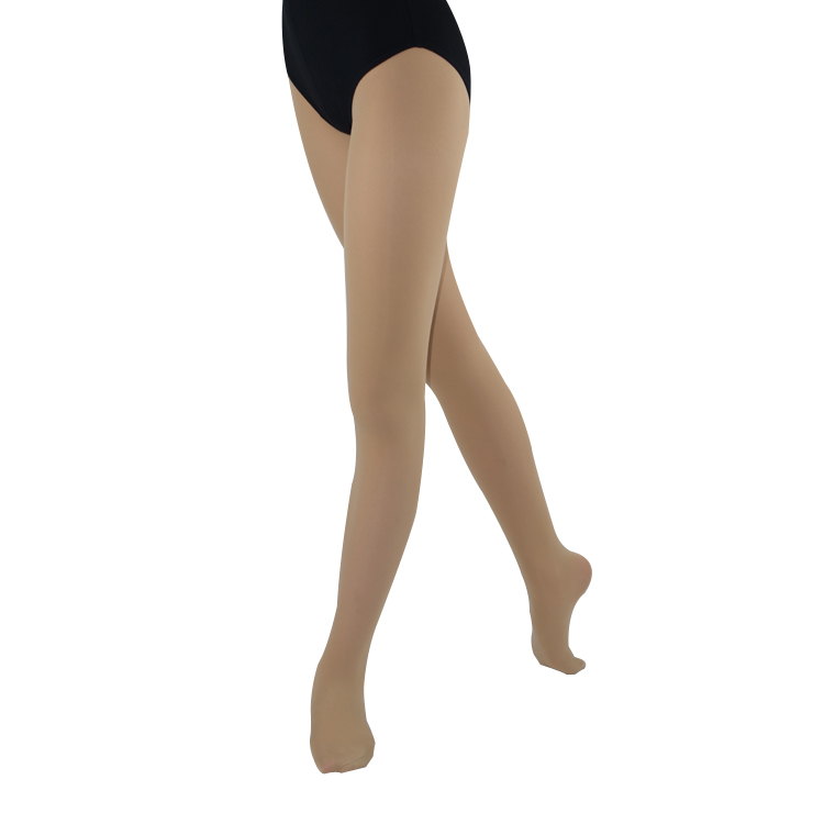 In-stock ready to ship RTS sheer nylon convertible light suntan ballet dance tights stockings with gusset crotch