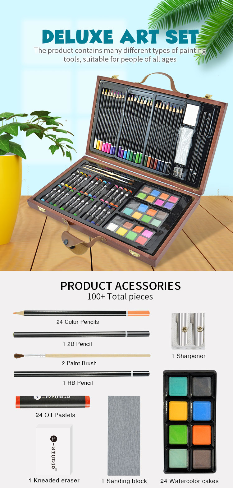 Amazon Diy Deluxe Набор для рисования и рисования с деревянной коробкой, детские игрушки для мальчиков и девочек 2020