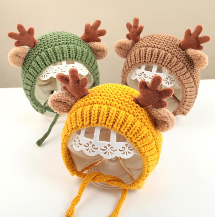 Korean version autumn Baby handmade hat winter warm lovely super cute girl Wool knitted Hat