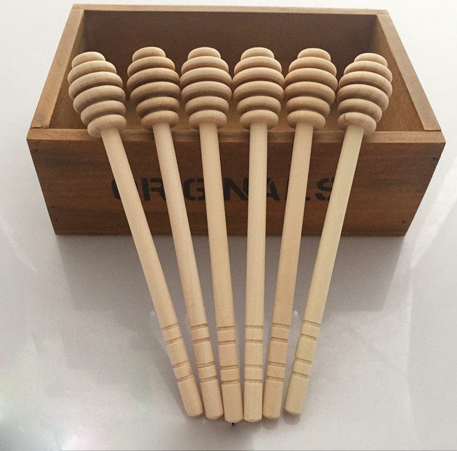 Amazon Hot Sale Natural Wood Honey dipper stirrer, Honey Pot Stick,Wooden Honey Dipper Wedding Favors