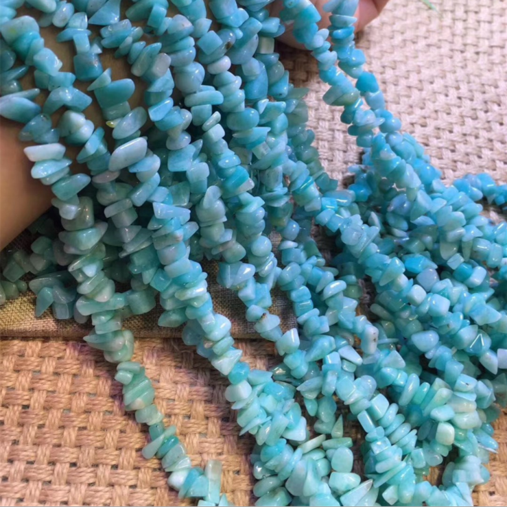 Amazon Amethyst Tumbled Chip Stone,Irregular Shaped Drilled Loose Beads,Beads Strand for Jewelry Making