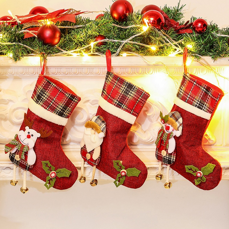 Coral Velvet 3D Stockings Sublimation Embroidery Cozy Unisex Cute Anime Design Deer Fluffy Sleep Christmas Sock With Gift Box