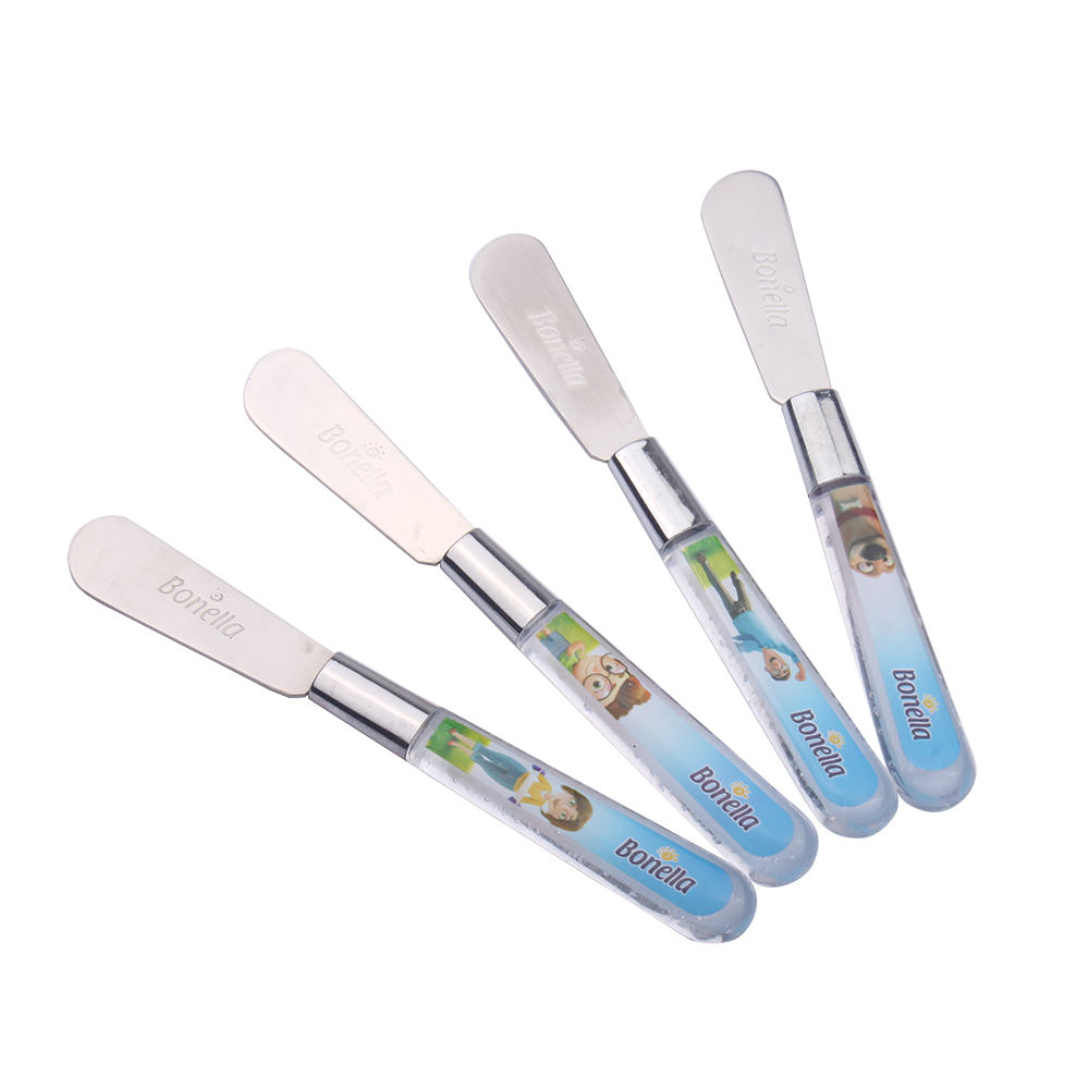 Wholesale Stainless Steel Blade Plastic Handle Children Butter Knife spreader