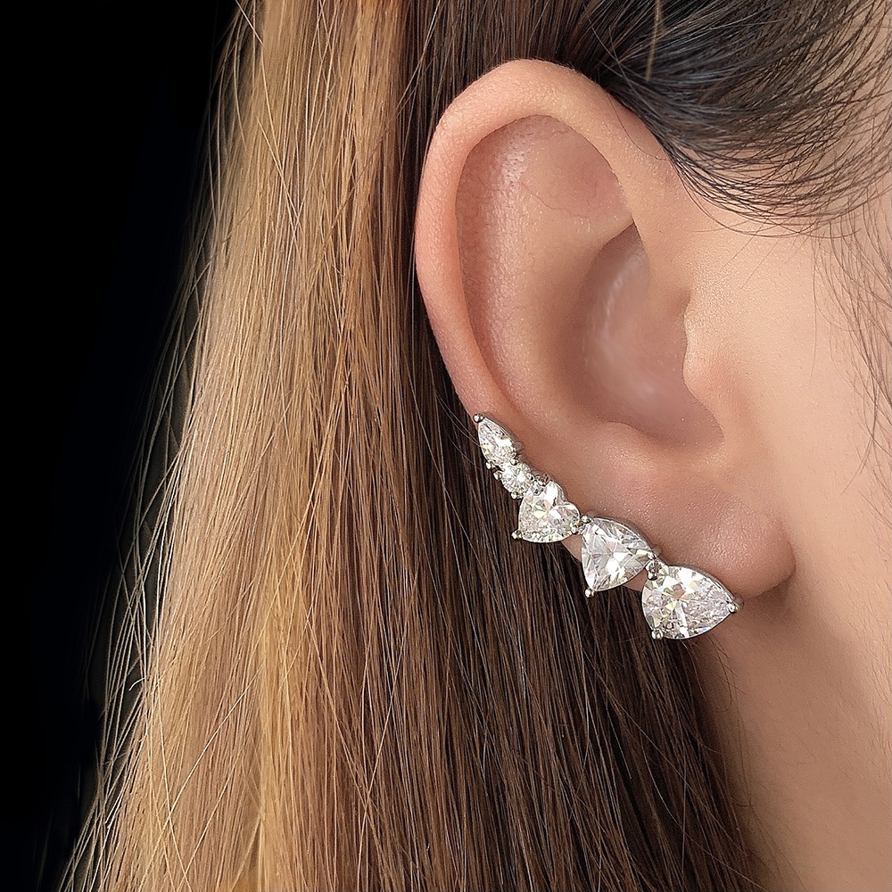 Luxury earring for women gold plated stud cubic zirconia diamond stud earrings