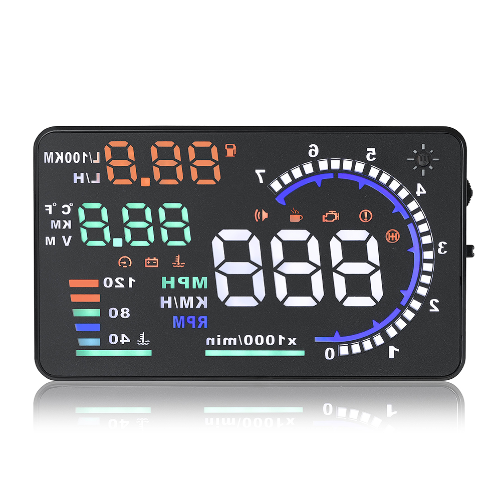 Новый A8 HUD новый дизайн 5,5 "Автомобиль HUD Дисплей превышение скорости wanring Спидометр OBD II