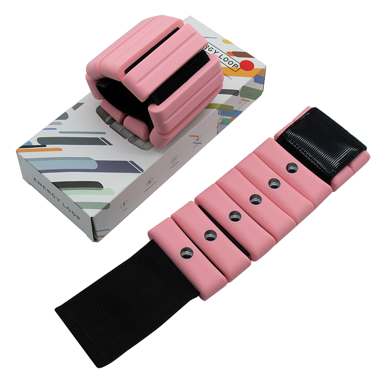 Custom wholesale ankle and wrist hand bracelet weight adjustable wrist ankle silicone adjustable ankle weight pink