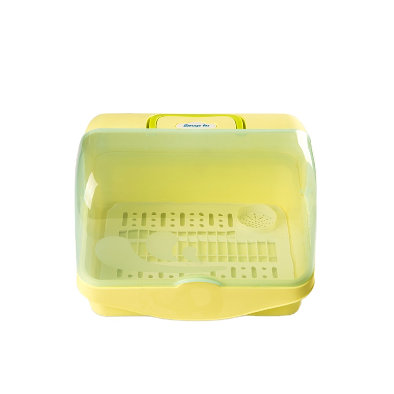 2021 new design plastic baby milk bottle storage boxes & bins with drying rack